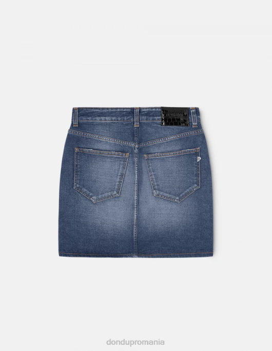 femei fusta scurta rigida din denim V84D404 îmbrăcăminte albastru DONDUP