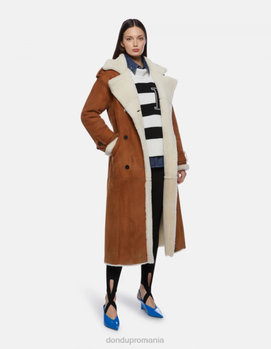 femei palton largi din shearling V84D352 îmbrăcăminte noce DONDUP