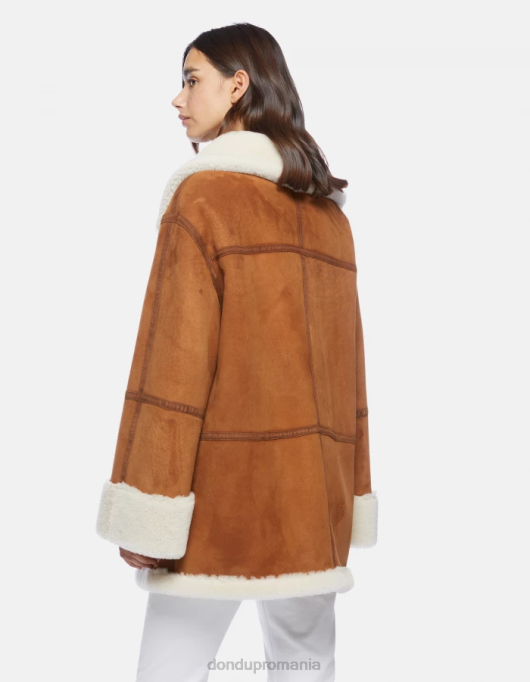 femei palton supradimensionat din shearling V84D360 îmbrăcăminte noce DONDUP