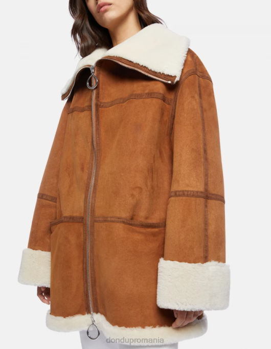 femei palton supradimensionat din shearling V84D360 îmbrăcăminte noce DONDUP