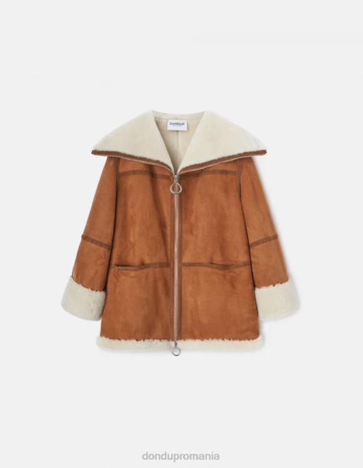 femei palton supradimensionat din shearling V84D360 îmbrăcăminte noce DONDUP