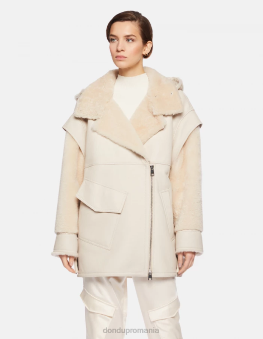 femei palton supradimensionat din shearling V84D362 îmbrăcăminte burro DONDUP