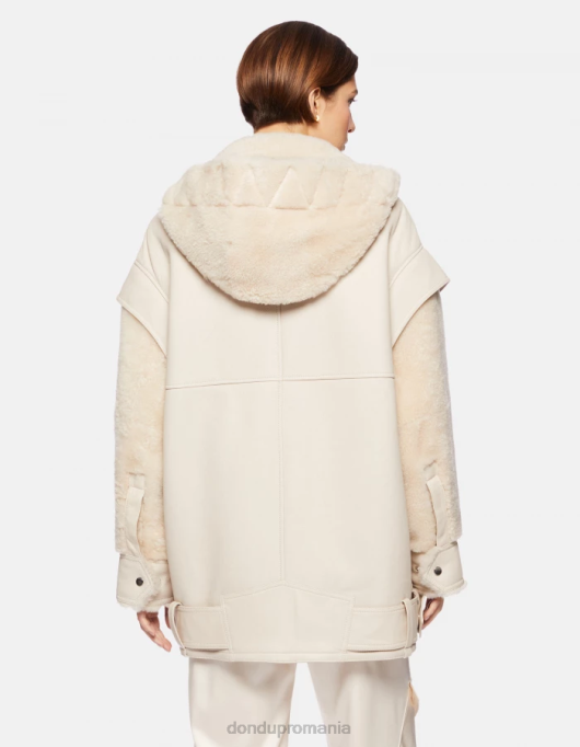femei palton supradimensionat din shearling V84D362 îmbrăcăminte burro DONDUP