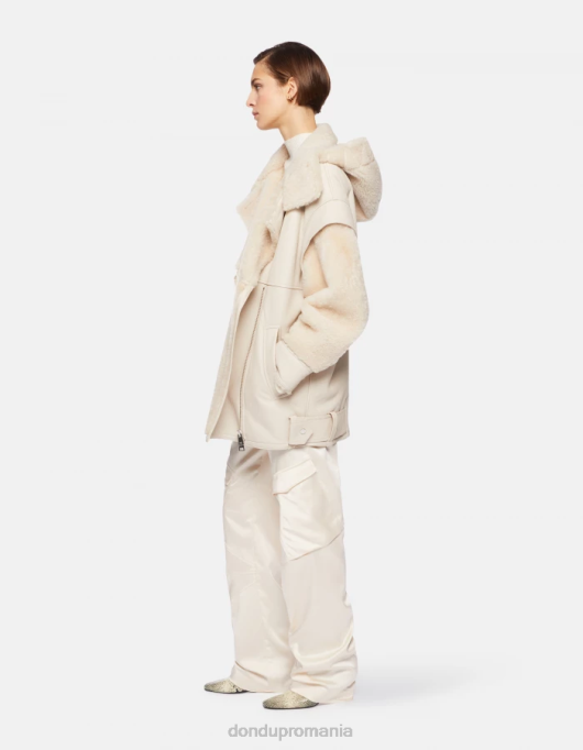 femei palton supradimensionat din shearling V84D362 îmbrăcăminte burro DONDUP