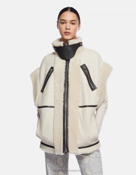 femei vestă largi din shearling V84D361 îmbrăcăminte burro DONDUP