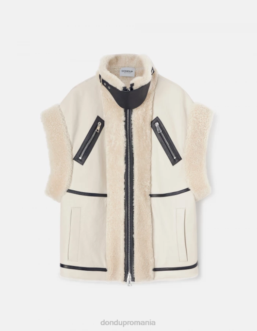 femei vestă largi din shearling V84D361 îmbrăcăminte burro DONDUP