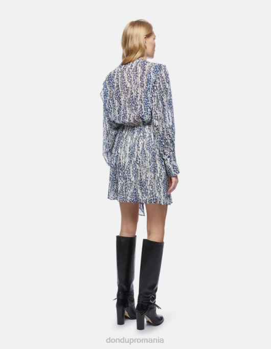 femei rochie scurtă de georgette V84D289 îmbrăcăminte burro DONDUP