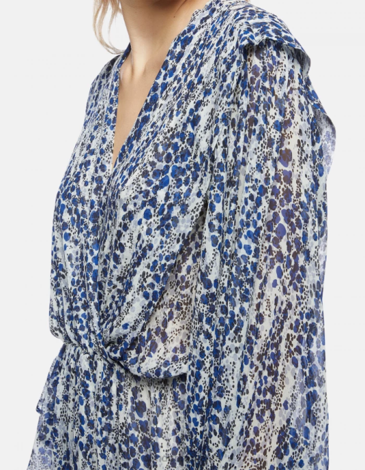 femei rochie scurtă de georgette V84D289 îmbrăcăminte burro DONDUP
