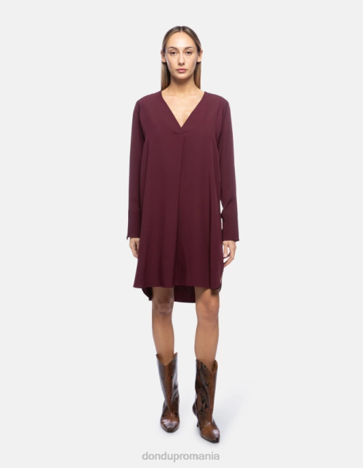 femei rochie scurtă de sable V84D292 îmbrăcăminte prugna DONDUP