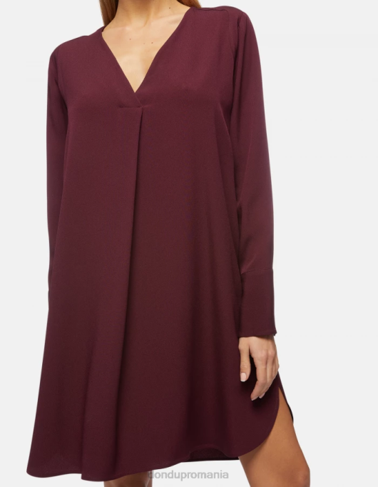 femei rochie scurtă de sable V84D292 îmbrăcăminte prugna DONDUP