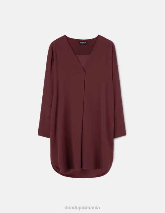femei rochie scurtă de sable V84D292 îmbrăcăminte prugna DONDUP