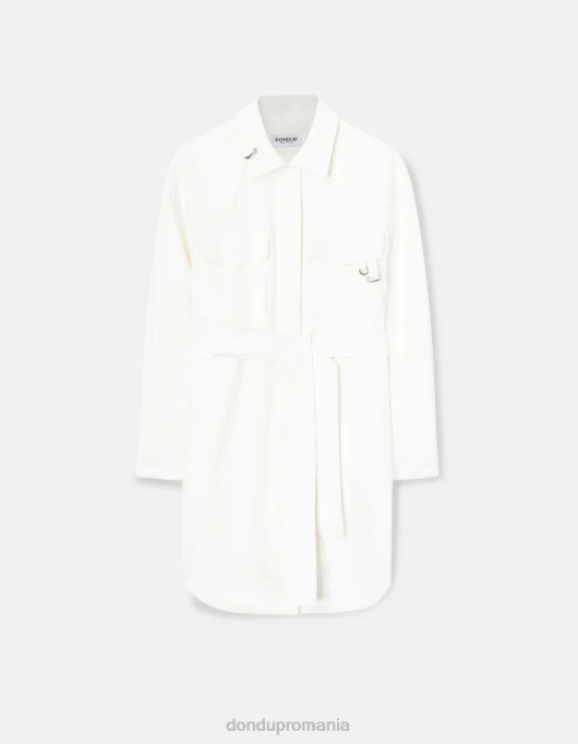 femei rochie scurtă din bumbac V84D273 îmbrăcăminte alabastru DONDUP