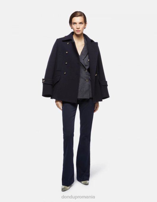 femei blazer din denim dublu V84D379 îmbrăcăminte albastru DONDUP