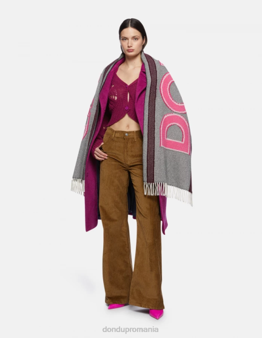 femei cardigan slim-fit din lână V84D314 îmbrăcăminte barbabietola DONDUP