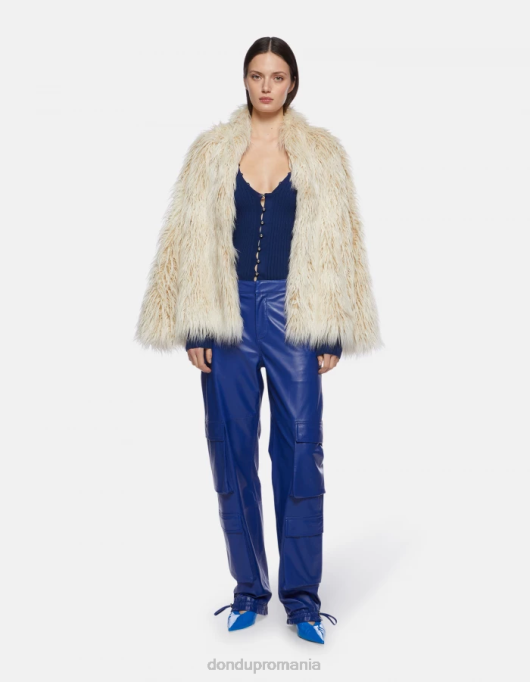 femei cardigan slim-fit din vascoza V84D338 îmbrăcăminte albastru DONDUP