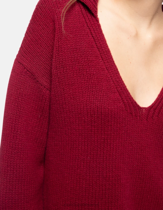femei tricou polo de tip pescar cu coastă, de culoare normală V84D331 îmbrăcăminte barbabietola DONDUP