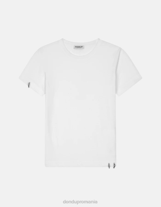 femei tricou din tricou cu fiti regulate V84D410 îmbrăcăminte alb DONDUP