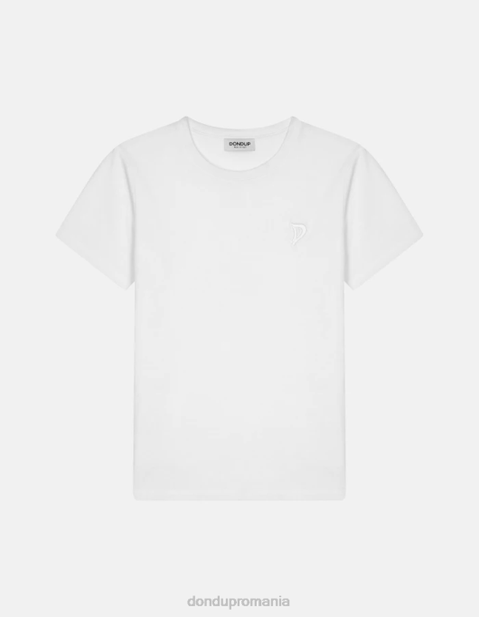 femei tricou din tricou cu fiti regulate V84D412 îmbrăcăminte alb DONDUP
