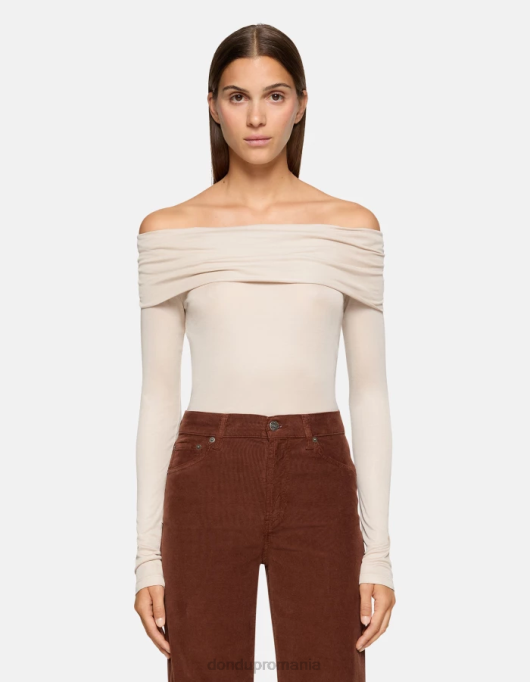 femei tricou interlock slim-fit V84D437 îmbrăcăminte lievito DONDUP