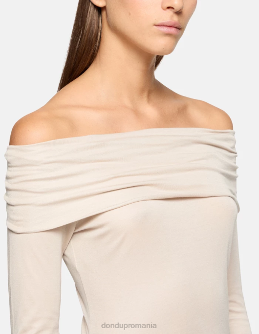 femei tricou interlock slim-fit V84D437 îmbrăcăminte lievito DONDUP