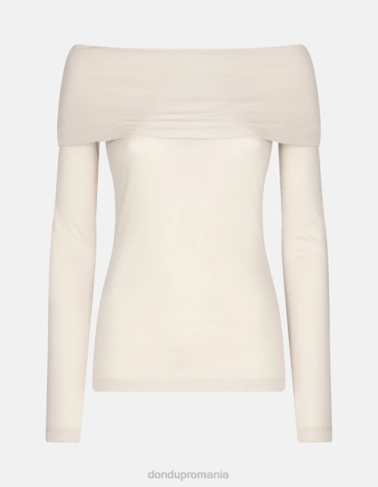 femei tricou interlock slim-fit V84D437 îmbrăcăminte lievito DONDUP