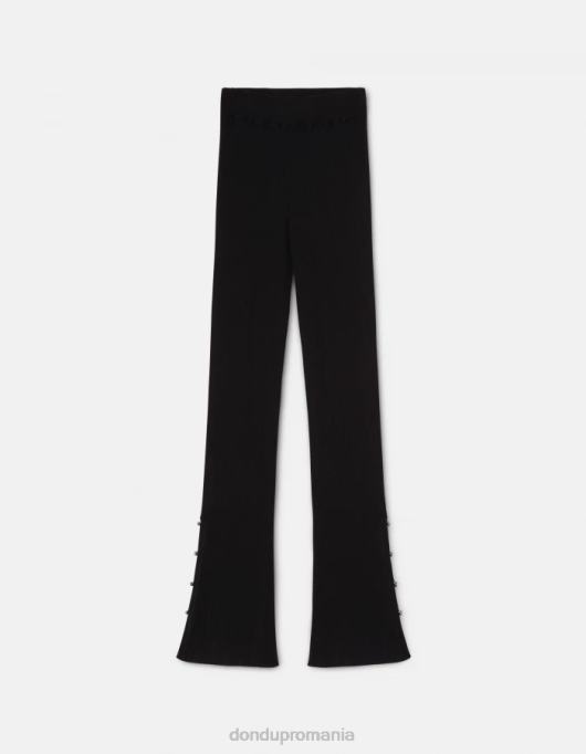 femei pantaloni bootcut din vascoza V84D218 îmbrăcăminte negru DONDUP