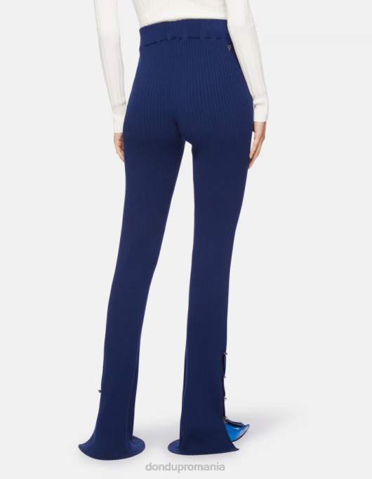 femei pantaloni bootcut din vascoza V84D219 îmbrăcăminte albastru DONDUP