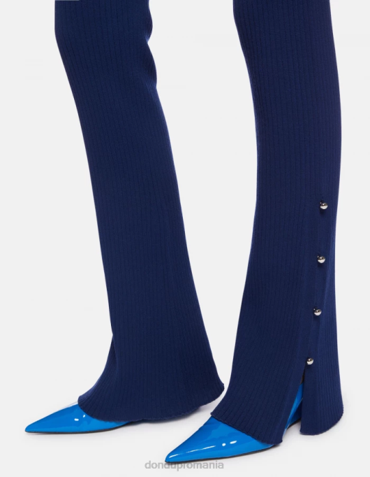 femei pantaloni bootcut din vascoza V84D219 îmbrăcăminte albastru DONDUP