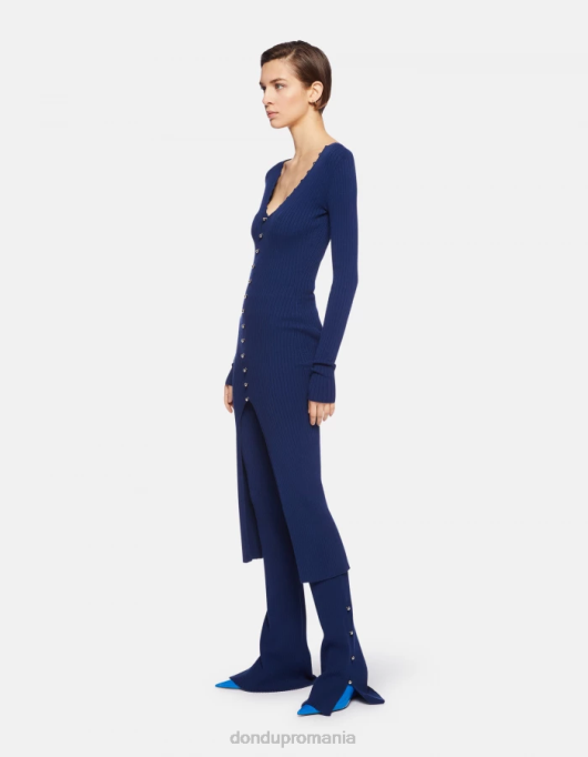 femei pantaloni bootcut din vascoza V84D219 îmbrăcăminte albastru DONDUP