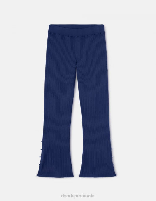 femei pantaloni bootcut din vascoza V84D219 îmbrăcăminte albastru DONDUP