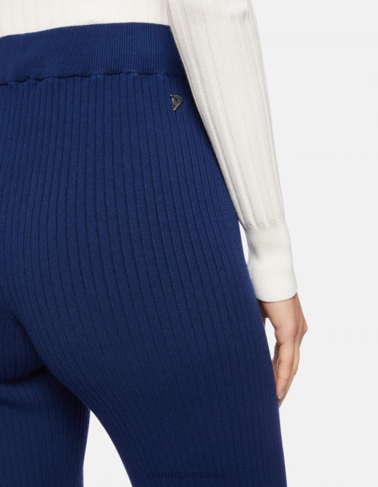 femei pantaloni bootcut din vascoza V84D219 îmbrăcăminte albastru DONDUP