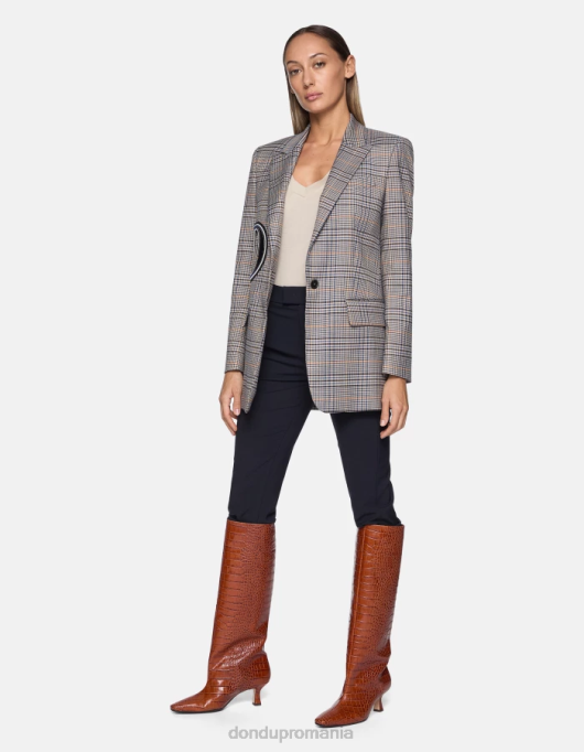 femei pantaloni de lână tina bootcut V84D192 îmbrăcăminte albastru marin DONDUP