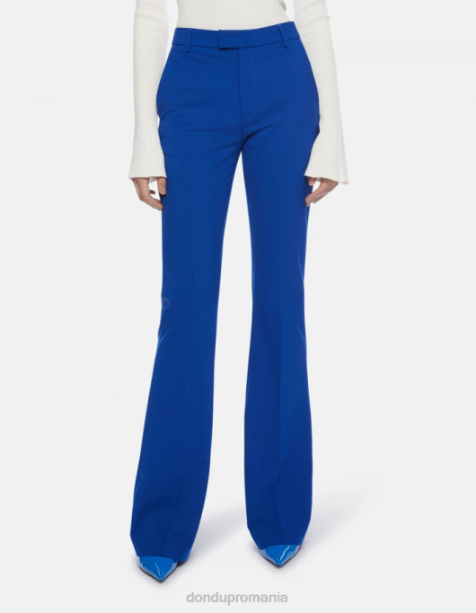 femei pantaloni de lână tina bootcut V84D193 îmbrăcăminte albastru regal DONDUP