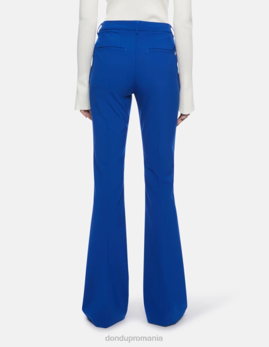 femei pantaloni de lână tina bootcut V84D193 îmbrăcăminte albastru regal DONDUP