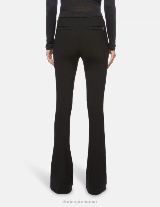 femei pantaloni din jerse avril bootcut V84D217 îmbrăcăminte negru DONDUP