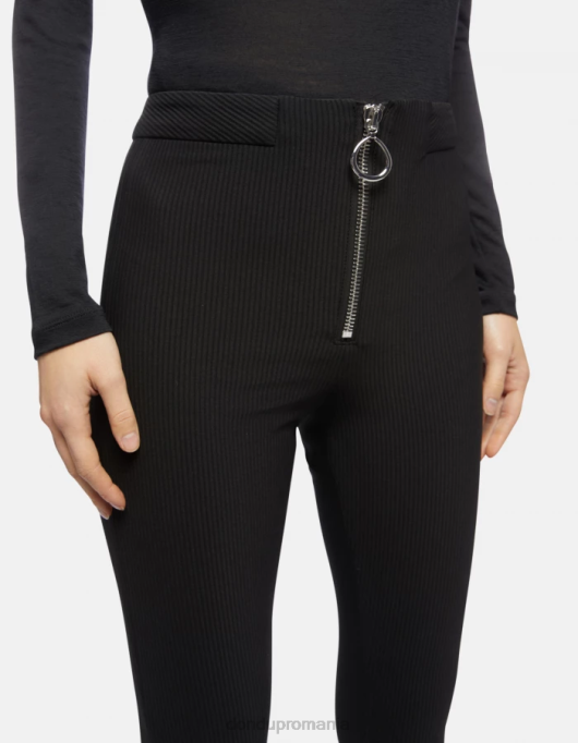 femei pantaloni din jerse avril bootcut V84D217 îmbrăcăminte negru DONDUP