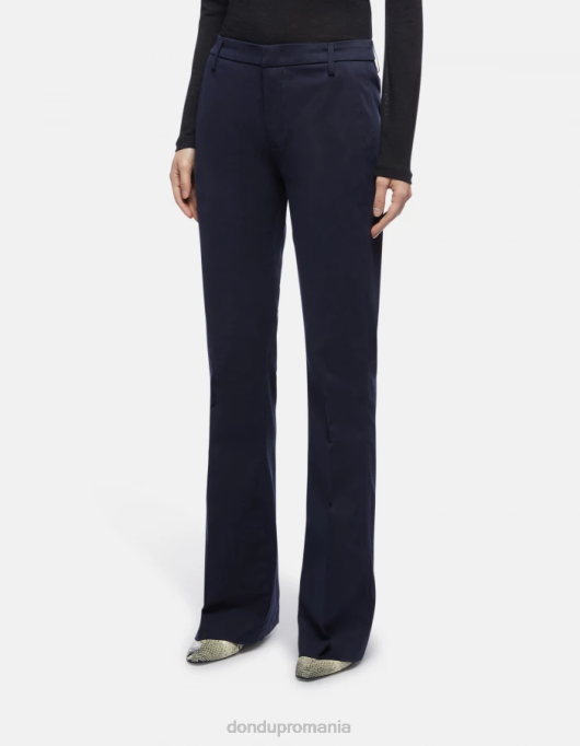 femei pantaloni lexi bootcut din bumbac V84D168 îmbrăcăminte albastru marin DONDUP