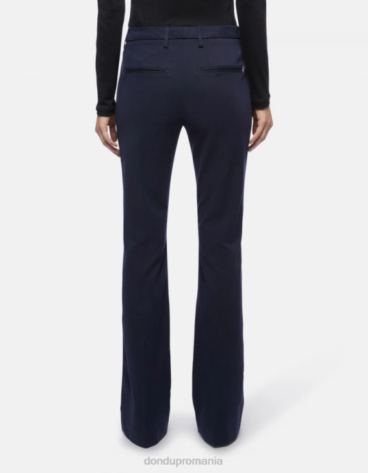 femei pantaloni lexi bootcut din bumbac V84D168 îmbrăcăminte albastru marin DONDUP