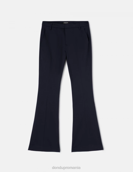 femei pantaloni lexi bootcut din bumbac V84D168 îmbrăcăminte albastru marin DONDUP