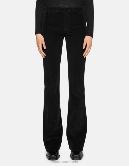 femei pantaloni lexi bootcut din catifea V84D120 îmbrăcăminte negru DONDUP