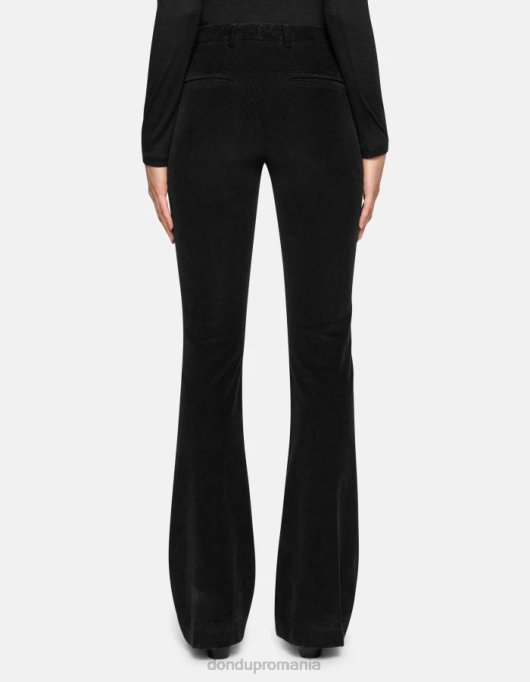 femei pantaloni lexi bootcut din catifea V84D120 îmbrăcăminte negru DONDUP