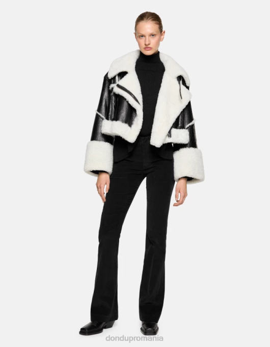 femei pantaloni lexi bootcut din catifea V84D120 îmbrăcăminte negru DONDUP
