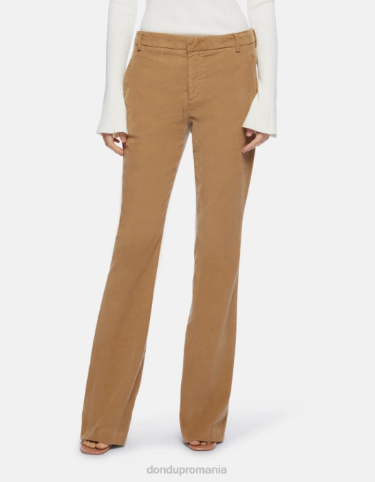 femei pantaloni lexi bootcut din catifea V84D121 îmbrăcăminte nisip DONDUP