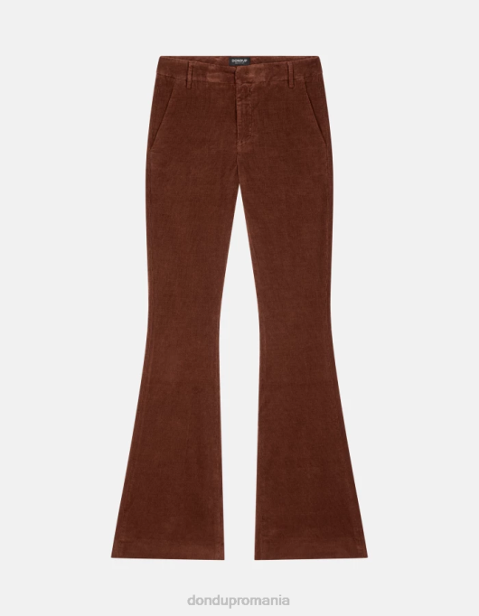 femei pantaloni lexi bootcut din catifea V84D122 îmbrăcăminte cioccolato DONDUP