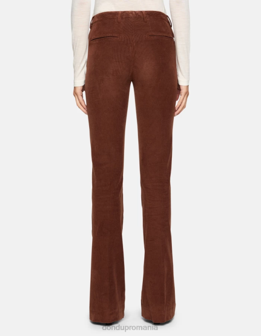 femei pantaloni lexi bootcut din catifea V84D122 îmbrăcăminte cioccolato DONDUP