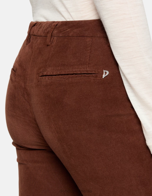 femei pantaloni lexi bootcut din catifea V84D122 îmbrăcăminte cioccolato DONDUP