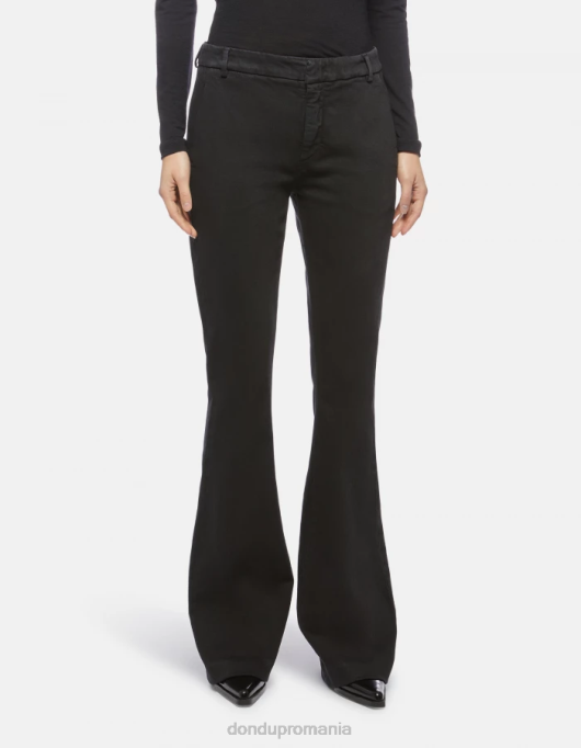 femei pantaloni lexi bootcut din denim stretch bull V84D216 îmbrăcăminte negru DONDUP