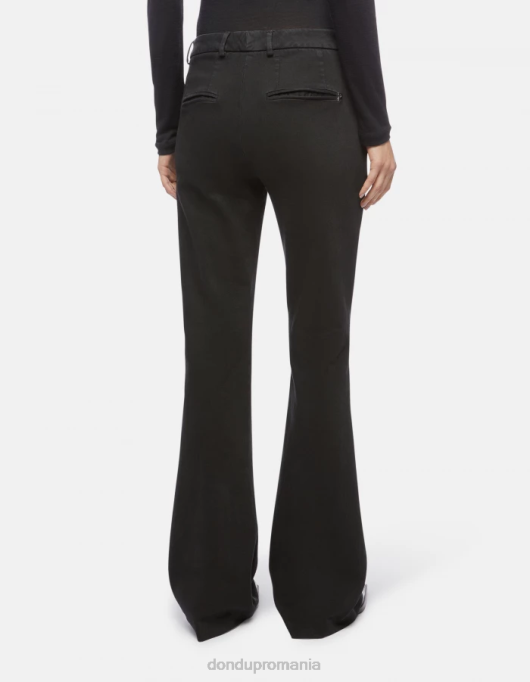femei pantaloni lexi bootcut din denim stretch bull V84D216 îmbrăcăminte negru DONDUP