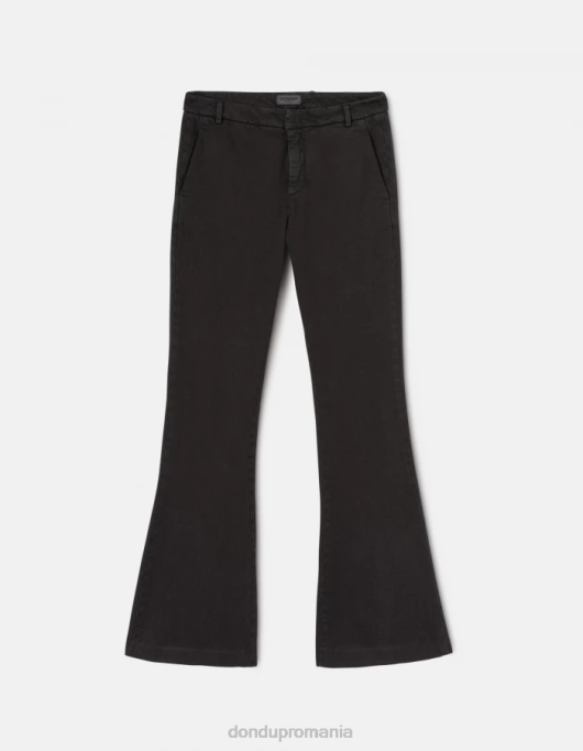 femei pantaloni lexi bootcut din denim stretch bull V84D216 îmbrăcăminte negru DONDUP