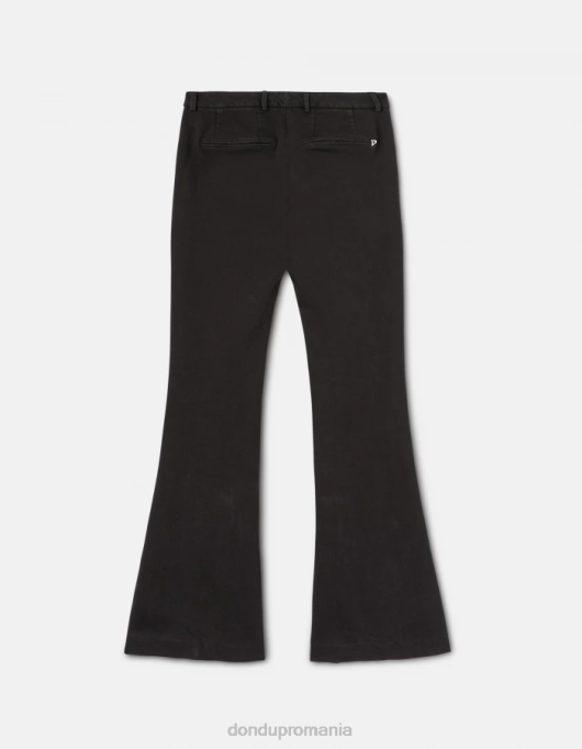 femei pantaloni lexi bootcut din denim stretch bull V84D216 îmbrăcăminte negru DONDUP